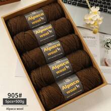 500g/245m Alpaka Wolle Garn, dickes Strickgarn für selbstgemachte Kleidung, Winterpullover, Schal, Mütze, Handschuhe, Knieschoner, Mehrfarbig, 5 Bälle/Packung