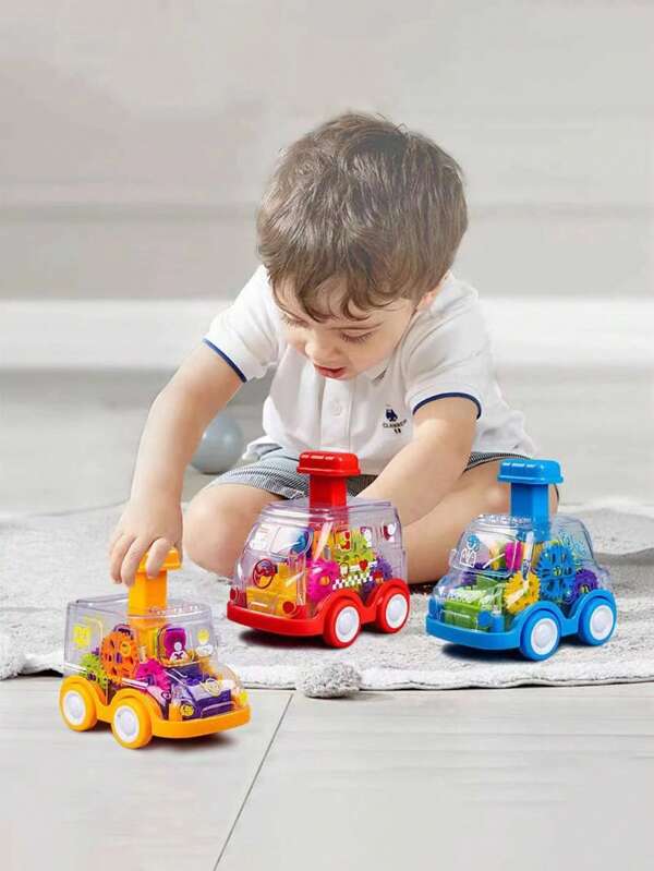 1pc Kids Inertial Gear Toy Car Pressing Activated Suitable For Children Above 3 Years Old Random Color Boy Toys Age 2 Tween Boy Toys Toys For Autistic Children Boy Toys Toys For Boys Kids Toys
