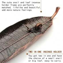 Juego de quemador de incienso - Recogedor de cenizas para varitas de incienso, de material de aleación de zinc durable, diseño natural moderno, bandeja recoge cenizas, ideal para meditación, yoga, hogar, oficina