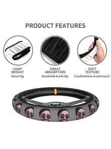 Customizable Steering Wheel Cover - Non-Slip, Multiple Color Options, Fit For SUV, Truck And Car - Perfect Gift For Family And Friends For Halloween Or Christmas - Multicolor - View 5