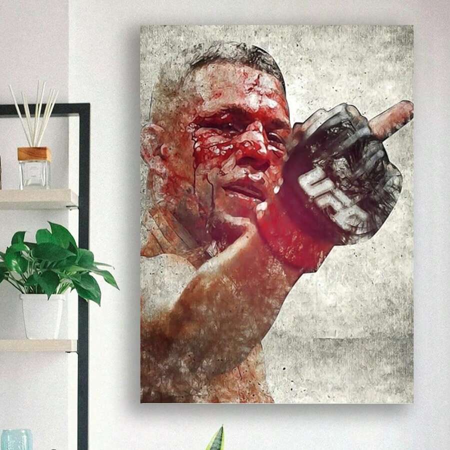 Framed Nate Diaz Boxing Poster Decorative Painting Canvas Wall Art Living Room Posters Bedroom Painting "Home Decor Wall Art " - Framed - View 1