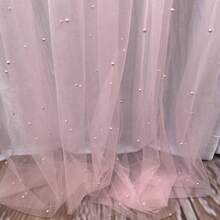 Caminho de mesa rosa estilo boho com pérolas, ideal para festas de casamento, chá de bebê e decoração de mesa de doces. - luz rosa - Ver 5