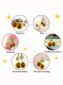 1 set fai-da-te di ornamenti con fiori da appendere all'auto, stile terapeutico versatile per tutte le stagioni, decorazione creativa per l'interno dell'auto, regalo carino, accessorio essenziale per auto da donna