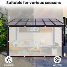 Heavy Duty 10x20 Foot Transparent Waterproof Cloth Strap Buckle - Durable Plastic Snow Forest Design, Suitable For Car Covers, Porches, Terraces, Canopies, And Outdoor Camping, Waterproof For Outdoor Coverings
