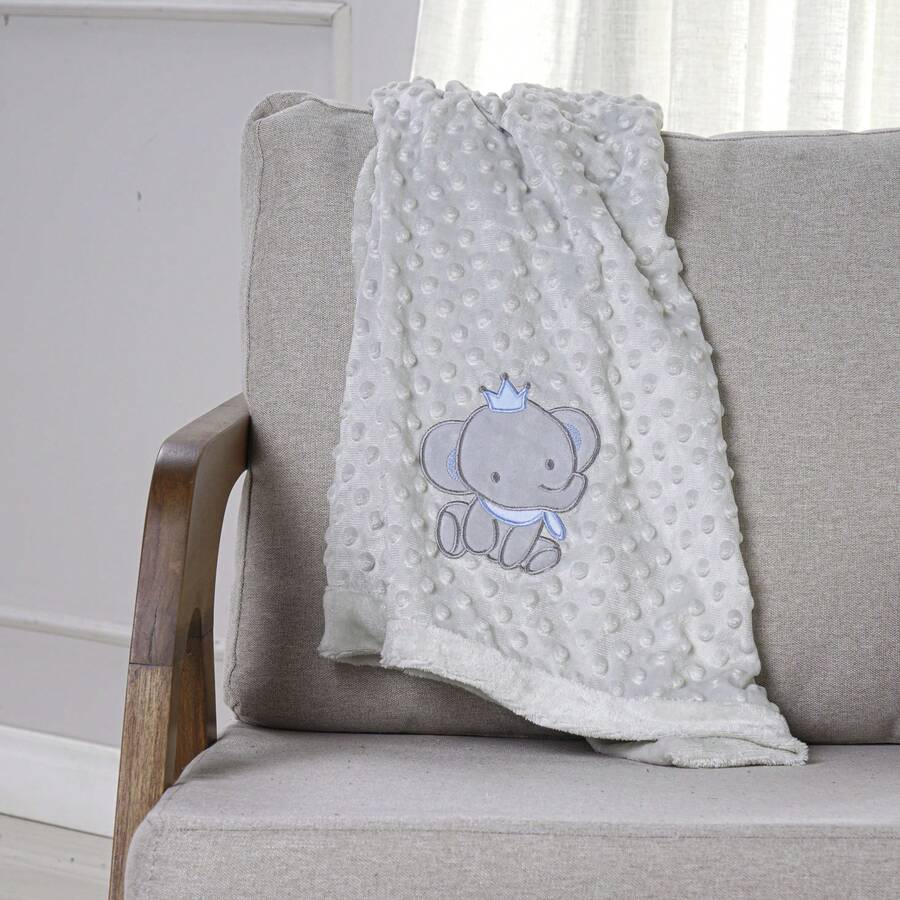 Plush Dots Baby Blanket 100cm X 70cm Grey - 淺灰色 - 查看 1