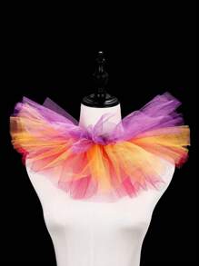 1pc Exaggerated Puff Ruffled Detachable Mesh Fake Collar For Women