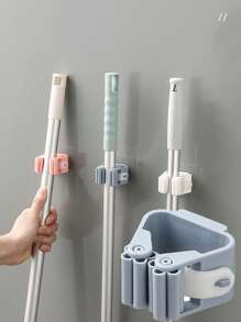 1PC Mona Lisa Mop Holder, Non Perforated Wall Mounted Mop Clip, Super Strong Load-Bearing Bathroom, Bathroom Broom, Mop Clip Saves Space, No Clutter, No Punching Universal Storage Rack
