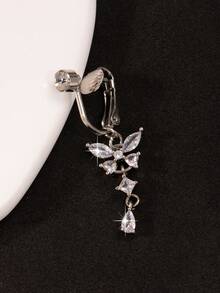 Non-Piercing Butterfly Fake Belly Piercing Butterfly Clip On Umbilical Navel Fake Piercing Fake Clip - Silver 2 - View 3