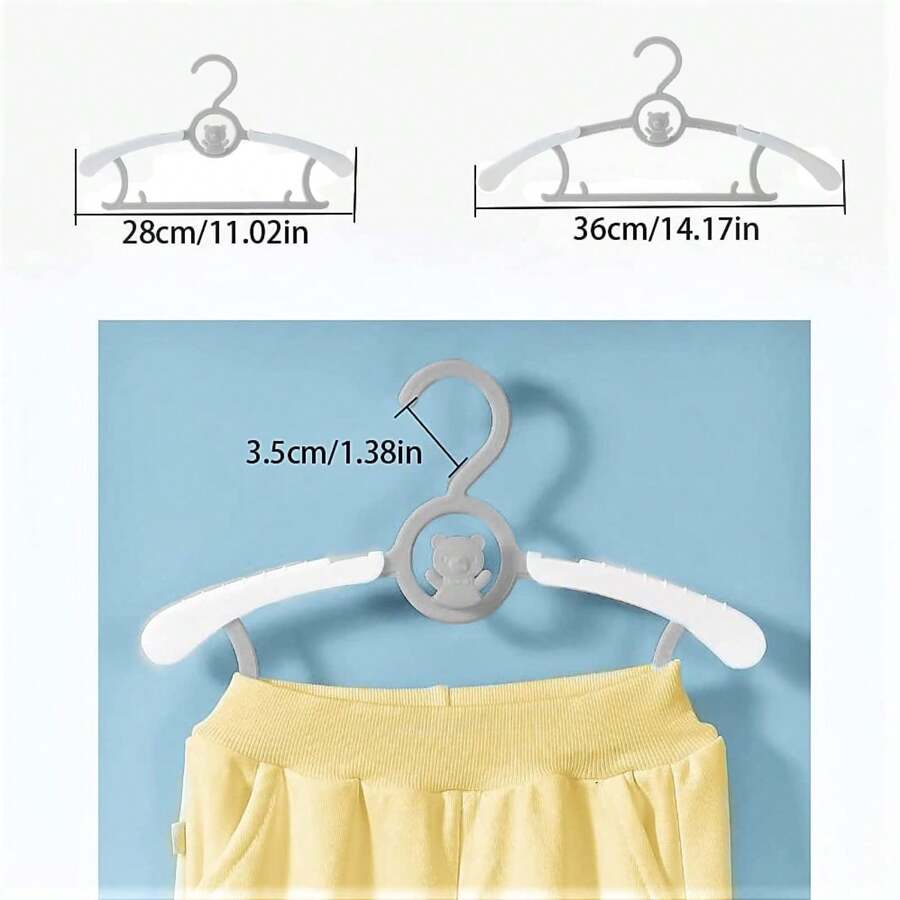 Oaoleer 20pcs Baby Nursery Closet Hangers, Ultra Thin Non-Slip And Extendable Laundry Infant Pant Hanger For Newborn Clothes - Grey Gift - Adjustable Children - 20pcs-grey - 查看 1