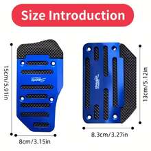 Aluminum Alloy Car Pedal Cover - Non-Slip Durable Foot Pad, Available In Red, Blue, Silver, Pink - Fit For Most Automatic Transmission Vehicle Models - Multicolor - View 2