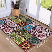 Bohemian Abstract Pattern Style Doormat, Suitable For Indoor And Outdoor Use, Low-Profile Design, Machine-Washable Rug, Dotted Non-Slip Backing, Ideal For Front Doors And Entryways Outdoor Rug Door Mat Bathroom Decor Summer - Multicolor - View 13