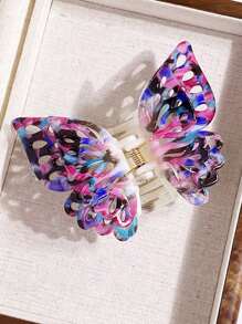 1pc (Random Style) 3-Layer Butterfly Hair Clip, Exquisite Ditsy Floral Butterfly Hair Clip, Elegant Hair Accessory Summer