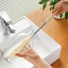 Multifunctional Long Handle Bottle Brush Set Of 1, No Blind Spot Glass Cup & Jar Cleaning Brush, Versatile Kitchen Cleaning Tool, Manual Operation For Living Room, Outdoor & Kitchen Use