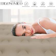 Shendy Vendy Colchón inflable de tamaño queen resistente con bomba de aire - Marrón - Ver 8