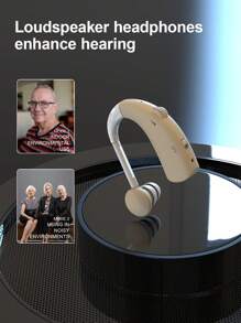 Hearing Aid/Amplifier Suitable For The Elderly, Rechargeable Hearing Aid Suitable For The Elderly, With Noise Elimination Function, The Best Hearing Aid Suitable For The Elderly, With Volume Control And Black And White Skin.