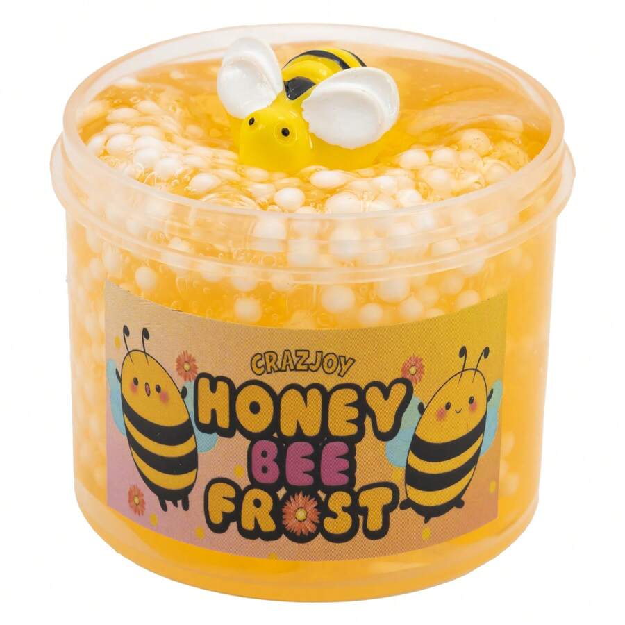 70ml Handmade Jelly Clear Crunchy Slime Toy, Scented Slime, Little Lovely Bee Design Stress Relieve Plasticine Cloud Slime Clay Fluffy Slime Putty
