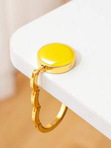 zhihaijunxiao1 1pc Plain Color Fashion Bag Hook, Foldable Hook Rack, Portable Key Rack, Desk Hook, Metal Travel Outdoor Storage Hanger - Multicolor - View 24