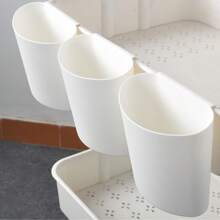 3pcs Kitchen Trolley Hanging Basket Storage Bucket Tableware Sundries Debris Box U-Shaped Storage Bucket Kitchen Storage Rack