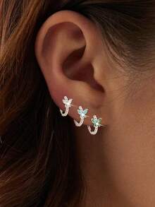 1PC S925 Sterling Silver Tassel Water Drop Earrings Buckles , A Daily Outfit For Girls, Party Wear The Best Gift For Girlfriend, Mother, Sisters - Single - View 2