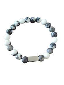 Bracelet personnalisé en perles de pierre de lave naturelle, simple et polyvalent, bracelet cadeau fait main en pierre paon mate