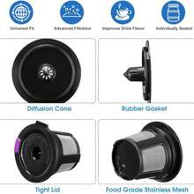 4 piezas Cápsulas reutilizables, Filtros de café reutilizables universales con malla de acero inoxidable, aptos para cafeteras 1.0 y 2.0