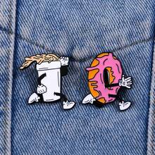 2件/套 奔跑甜甜圈珐琅胸针 时尚装饰胸针 衣领包饰 徽章 珠宝礼品 2025新款别针 衣服包包挂饰 背包 学校办公配饰 衬衫 夹克 万圣节 秋冬季配饰，适合青少年、青年、男士 休闲、户外、运动、度假、毕业礼物、生日、日常佩戴 衣服别针 趣味可爱 教师节礼物 万圣节配饰 教师节服装配饰 包包挂饰 圣诞节 男士礼物 包包别针