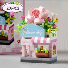 1set ABS City Street Scene Mini Building Blocks, DIY Pet Store Street Scene Toy, Birthday Holiday Gift, Creative Home Decor, Interesting Small Building Challenge Toy, Develops Hands-On And Thinking Skills, Building Blocks Set, DIY Creative Home Decor Room Decoration Toy Educational STEM Toy, Adult Building Blocks Set Gift, Suitable For Holiday Gifts Birthday Gifts Gift-Giving Christmas New Year Valentine's Day Mother's Father's Day Gifts
