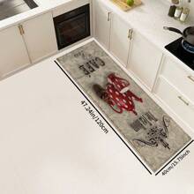 1 Stück Kaffee Muster Willkommens Fußmatte, Vintage Heim Dekoration, TPR-Rückseite Kunstwoll Matte, geeignet für Kaffee Shop Eingang, Veranda, Innenbereich - Weich, Strapazierfähig, waschbarer Bodenbelag für Wohnzimmer, Bad, Schlafzimmer, Spielzimmer, Waschküche, Dorm, Küche Dekoration