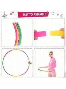 حلقة رياضية قابلة للضبط والفك، لعبة ذات وزن وحجم ملون من البلاستيك، مناسبة للأنشطة الخارجية، وأنشطة الجمباز في الفصول الدراسية، والمدارس، والألعاب الرياضية وملحقات صالات الألعاب الرياضية - متعدد الألوان - مشاهدة 5