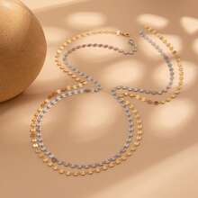 1pc Simple & Practical Tassel & Sequined Pendant Necklace - Gold - View 2