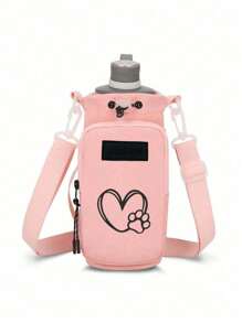 `1PC Nylon Water Bottle Carrier With Adjustable Shoulder Strap, Insulated Outdoor Hiking Camping Travel Accessory With Zippered Pockettravel Organizer Small Suitcase Accessories Home Cruise Essentials Travel Bag Mini Portable Travel Organizer Portable Holiday Organizer