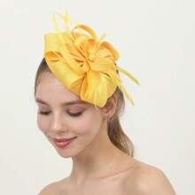 1pc Women's Exaggerate Straw Fascinators Headband Hat Clip Wedding Hair Accessories Flower Artificial Feathers Fascinator Hat Kentucky Derby Hat Hairband For Cocktail Tea Party Hat Mini Hats Tiny Hats Mini Top Hat Mini Cap, Gifts, Classy, Festival Outfits, Rave Accessories