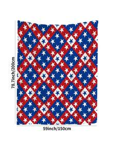 1 pieza Manta de peluche con estampado del Día de la Independencia, regalo del Día de la Independencia, manta suave y cómoda para la siesta, el aire acondicionado, regalo del Día de la Madre, picnic, camping, viaje, coche, decoración del hogar, regalo festivo