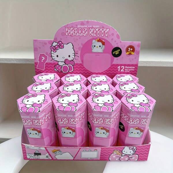 Sanrio 1 pieza Caja ciega de gato y Kuroi - Ornamento de plástico lindo en tonos claros, perfecto para decoración de coche y hogar, regalo perfecto para ocasiones festivas, fácil de transportar