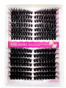 14D/DD/C Curl Volume 5D Fluffy Lashes 10-18mm, Split Between Left+Right Suitable For Pair Of Lashes. 14 Rows Of Faux Mink Lashes, Natural Split. Thick, Soft, Lightweight Lash Set, Comfortable Wear. Opens Eyes, Lifts Corners, For Lash Extension DIY. For Daily Life, Wedding, Dating, Party, Music Festival, Halloween Use - Black - View 13