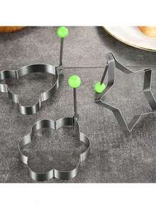 1pc /4pcsStainless Steel Egg Ring Set - Multi Functional Pancake And Fry Egg Mold For Creating Perfect Shapes, Including Star, Circle, Heart, And Flower Designs - Ideal Kitchen Tool - Multicolor - View 6