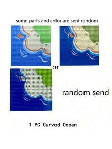 10*10 Inch Classic Base Plates 32*32 Dots Ocean Plate Straight Curved River Baseplates Building Blocks Floor Set DIY Construction Bricks