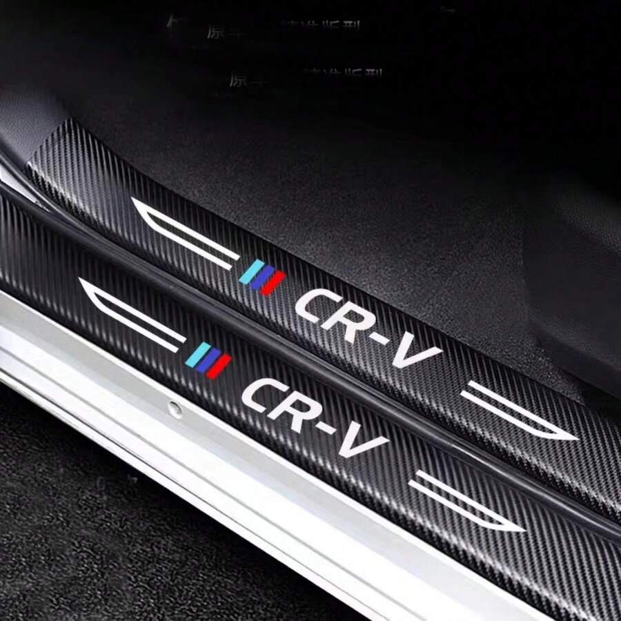 4pcs/Set PU Leather Car Door Sill Scuff Plate Stickers Accessories For CR-V - 4PCS - View 1