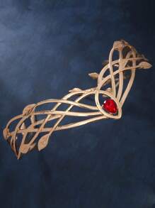 1pc Greek Mythology Goddess Warrior Alloy Rhinestone Leaf Headband, Anime Cosplay Accessory, Retro European Style Creative Hair Jewelry, Fashion Stage Photography Prop