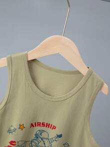 6PCS/Set Boys Summer Sleepwear Pajamas, Vest & Shorts Outfit, Young Boys Thin Space Pattern Loungewear Set - Multicolor - View 11