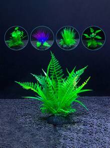 Decoraciones de acuario, plantas artificiales, de fácil cuidado, accesorios decorativos de micro paisaje, hierba submarina falsa, paisajismo de acuario, plantas acuáticas de plástico, decoración de pecera
