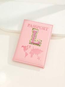 Capa Para Passaporte Com Letras De A A Z, Porta-Passaporte De Viagem Com Estampa De Mapa, Pasta Para Passaporte Rosa, Carteira Para Passaporte Para Viagens De Negócios