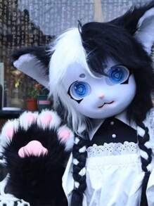 Kawaii Cat Paw Gloves - Thermal Anime Cosplay Gloves For Halloween And Christmas | Furry-Lined Animal Paw Accessories | Cute Gift For Conventions, Parties (Fox/Animal Style)