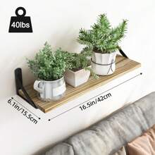 Superlele 6pcs 16.5 Inch Floating Shelves For Wall, Bookshelf, Wall Decor, Farmhouse Wall Shelves For Bedroom, Bathroom Storage, Living Room And Kitchen Decor, Room Decor