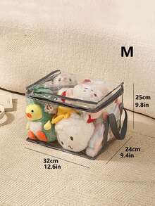 1pc Large Capacity Toy Storage Bag, Doll Storage Organizer Box, Student Book Waterproof Storage Bag, Toy Storage Bag, Multi-Functional Portable Miscellaneous Storage Bag, Student Book Transparent Thickened Waterproof Storage Bag, Transparent Desktop Storage Box For Home - Clear - View 6
