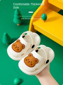 Kids Slippers, Toddlers' Cute Open Toe Soft Bottom Non-Slip Indoor Home Slides, Girls