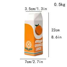 Joivida Aesthetic Orange Juice Box Ceramic Vase – Unique Small Flower Pot, Cute Home Decor & Gift Idea - Orange Color - View 4
