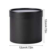 3PCS Luxury Flower Boxes With Lids Round Florist Present Packaging Cardboard Box For Flowers, Nested Floral Bouquet Favor Box - 黑色 - 查看 7