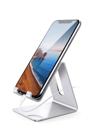 1pc Acrylic Cell Phone Stand, Portable Phone Holder, Clear Phone Stand For Desk, Compatible With Phone, Android Smartphone, Pad, Tablet, Desk Accessories, Home & Office Supplies Back To School
