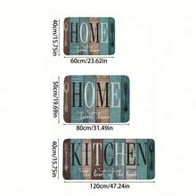 1/2/3 Pcs Farmhouse Style Kitchen Rugs: Green, Brown And Teal Green Spring/Summer Outdoor Theme Kitchen Mats, 5mm Thickness, 850g/Sqm, Rectangular, Machine Washable, Soft, Easy To Clean, Suitable For Kitchen, Bathroom, Bedroom And Living Room - Multicolor - View 3